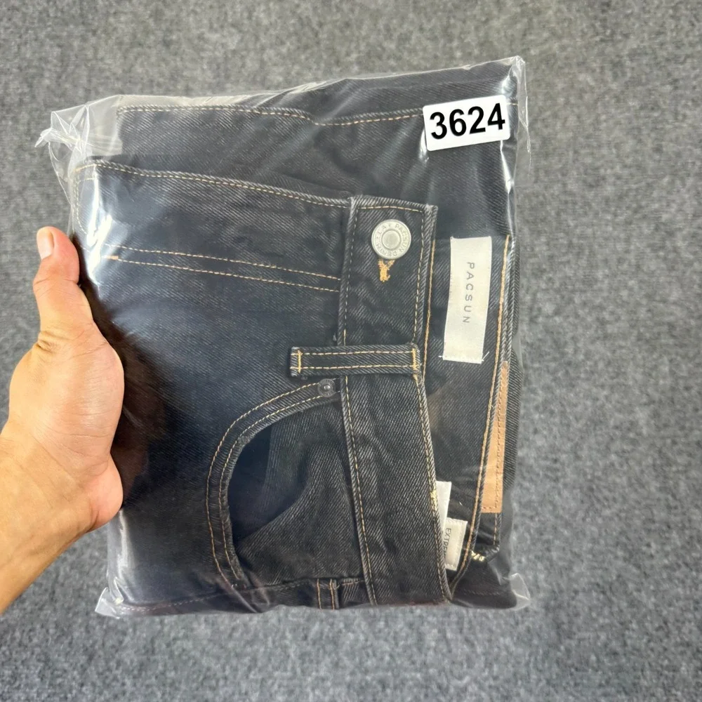Pacsun Extreme Baggy Jeans Mens 28x30 Black Heel Drag Rigid Non Stretch Skater